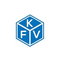 création de logo de lettre kfv sur fond noir. concept de logo de lettre initiales créatives kfv. conception de lettre kfv. vecteur