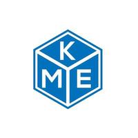 création de logo de lettre kme sur fond noir. concept de logo de lettre initiales créatives kme. conception de lettre kme. vecteur