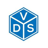 création de logo de lettre vds sur fond noir. concept de logo de lettre initiales créatives vds. conception de lettre vds. vecteur