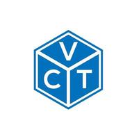 création de logo de lettre vct sur fond noir. concept de logo de lettre initiales créatives vct. conception de lettre vct. vecteur