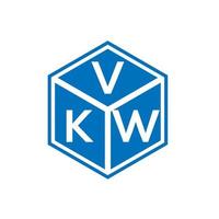 création de logo de lettre vkw sur fond noir. concept de logo de lettre initiales créatives vkw. conception de lettre vkw. vecteur