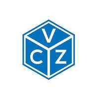 création de logo de lettre vcz sur fond noir. concept de logo de lettre initiales créatives vcz. conception de lettre vcz. vecteur