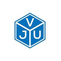 création de logo de lettre vju sur fond noir. concept de logo de lettre initiales créatives vju. conception de lettre vju. vecteur