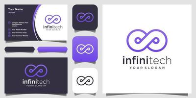 modèle vectoriel de logo infini avec style d'art en ligne. et conception de carte de visite