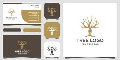 modèle de logo vectoriel arbre sec. caractéristiques du modèle de logo d'arbre. ce logo est décoratif, moderne, épuré et simple. conception de carte de visite