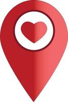 pointeur de carte avec l'icône du cœur. icône de localisation d'amour. symbole de broche de localisation. signe de point de carte. vecteur