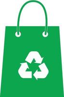 sac à provisions en papier avec icône de recyclage. sac avec icône de recyclage. sac avec symbole de recyclage. signe de sac écologique. vecteur