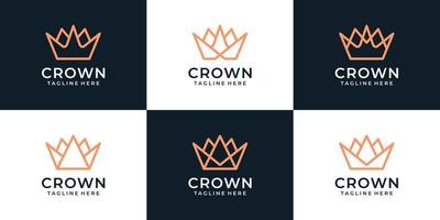 ensemble d'idée de conception de logo de couronne royale de luxe monogramme vecteur