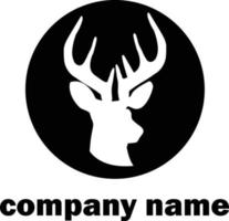 icône du logo de cerf noir sur fond blanc. style plat. icône tête de cerf pour la conception, le logo, l'application, l'interface utilisateur de votre site Web. symbole de conception de logo de cerf noir. signe de logo de cerf. vecteur