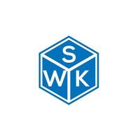 création de logo de lettre swk sur fond noir. concept de logo de lettre initiales créatives swk. conception de lettre swk. vecteur