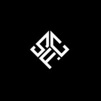 création de logo de lettre sfc sur fond noir. concept de logo de lettre initiales créatives sfc. conception de lettre sfc. vecteur