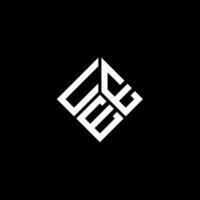 création de logo de lettre uee sur fond noir. concept de logo de lettre initiales créatives uee. conception de lettre uee. vecteur