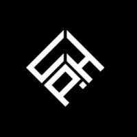 création de logo de lettre uph sur fond noir. concept de logo de lettre initiales créatives uph. conception de lettre uph. vecteur