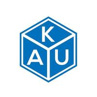 création de logo de lettre kau sur fond noir. kau concept de logo de lettre initiales créatives. conception de lettre kau. vecteur