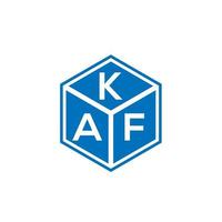 création de logo de lettre kaf sur fond noir. concept de logo de lettre initiales créatives kaf. conception de lettre kaf. vecteur