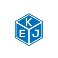 création de logo de lettre kej sur fond noir. concept de logo de lettre initiales créatives kej. conception de lettre kej. vecteur
