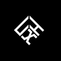 création de logo de lettre uxh sur fond noir. concept de logo de lettre initiales créatives uxh. conception de lettre uxh. vecteur