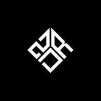 création de logo de lettre zdr sur fond noir. concept de logo de lettre initiales créatives zdr. conception de lettre zdr. vecteur