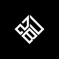 création de logo de lettre zbu sur fond noir. concept de logo de lettre initiales créatives zbu. conception de lettre zbu. vecteur