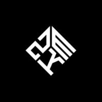 création de logo de lettre zkm sur fond noir. concept de logo de lettre initiales créatives zkm. conception de lettre zkm. vecteur