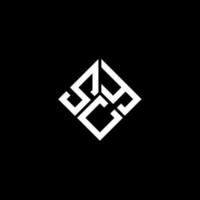 création de logo de lettre scy sur fond noir. concept de logo de lettre initiales créatives scy. conception de lettre scy. vecteur