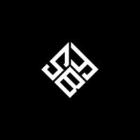 création de logo de lettre sby sur fond noir. concept de logo de lettre initiales créatives sby. conception de lettre sby. vecteur