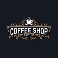 logo vintage de café. logo rétro café. modèle de logo de café vecteur