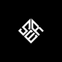 création de logo de lettre ser sur fond noir. sr concept de logo de lettre initiales créatives. conception de lettre ser. vecteur