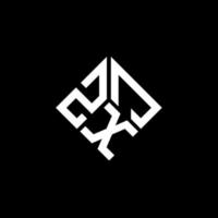 création de logo de lettre zxj sur fond noir. concept de logo de lettre initiales créatives zxj. conception de lettre zxj. vecteur