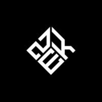 création de logo de lettre zek sur fond noir. concept de logo de lettre initiales créatives zek. conception de lettre zek. vecteur
