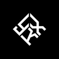création de logo de lettre ykx sur fond noir. concept de logo de lettre initiales créatives ykx. conception de lettre ykx. vecteur