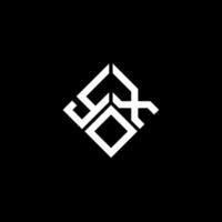création de logo de lettre yox sur fond noir. concept de logo de lettre initiales créatives yox. conception de lettre yox. vecteur