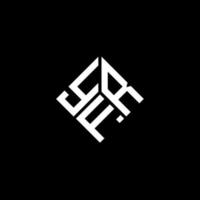 création de logo de lettre yfr sur fond noir. concept de logo de lettre initiales créatives yfr. conception de lettre yfr. vecteur