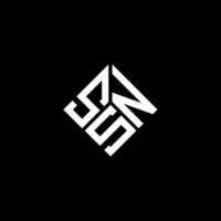 création de logo de lettre ssn sur fond noir. concept de logo de lettre initiales créatives ssn. conception de lettre ssn. vecteur