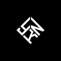 création de logo de lettre ykn sur fond noir. concept de logo de lettre initiales créatives ykn. conception de lettre ykn. vecteur