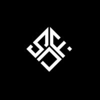 création de logo de lettre sdf sur fond noir. concept de logo de lettre initiales créatives sdf. conception de lettre sdf. vecteur