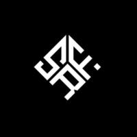 création de logo de lettre srf sur fond noir. concept de logo de lettre initiales créatives srf. conception de lettre srf. vecteur