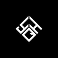 création de logo de lettre yqh sur fond noir. concept de logo de lettre initiales créatives yqh. conception de lettre yqh. vecteur