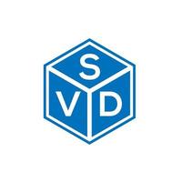 création de logo de lettre svd sur fond noir. concept de logo de lettre initiales créatives svd. conception de lettre svd. vecteur