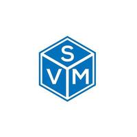 création de logo de lettre svm sur fond noir. concept de logo de lettre initiales créatives svm. conception de lettre svm. vecteur