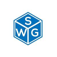 création de logo de lettre swg sur fond noir. concept de logo de lettre initiales créatives swg. conception de lettre swg. vecteur