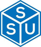 création de logo de lettre ssu sur fond noir. concept de logo de lettre initiales créatives ssu. conception de lettre ssu. vecteur