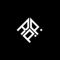 création de logo de lettre rpp sur fond noir. concept de logo de lettre initiales créatives rpp. conception de lettre rpp. vecteur