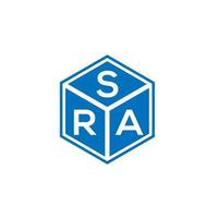 création de logo de lettre sra sur fond noir. concept de logo de lettre initiales créatives sra. conception de lettre sra. vecteur