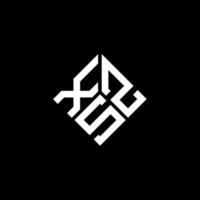 création de logo de lettre xsz sur fond noir. concept de logo de lettre initiales créatives xsz. conception de lettre xsz. vecteur