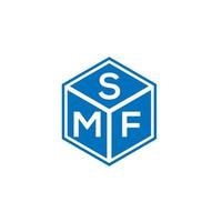création de logo de lettre smf sur fond noir. concept de logo de lettre initiales créatives smf. conception de lettre smf. vecteur