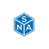 création de logo de lettre sna sur fond noir. concept de logo de lettre initiales créatives sna. conception de lettre sna. vecteur