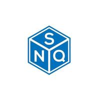 création de logo de lettre snq sur fond noir. concept de logo de lettre initiales créatives snq. conception de lettre snq. vecteur