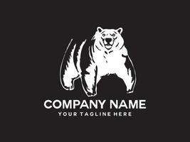 la silhouette de l'ours a l'air féroce vecteur de logo