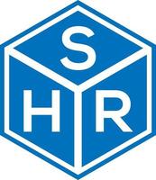 création de logo de lettre shr sur fond noir. concept de logo de lettre initiales créatives shr. conception de lettre shr. vecteur